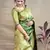 Green woven paithani silk saree with blouse