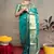 Turquoise woven paithani silk saree with blouse