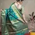 Turquoise woven paithani silk saree with blouse