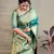 Turquoise woven paithani silk saree with blouse