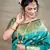 Turquoise woven paithani silk saree with blouse