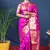 Pink woven paithani silk saree with blouse
