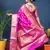 Pink woven paithani silk saree with blouse