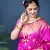 Pink woven paithani silk saree with blouse