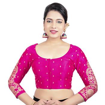 Rani Silk Georgette Embroidered 3/4 Sleeves Readymade Blouse 1