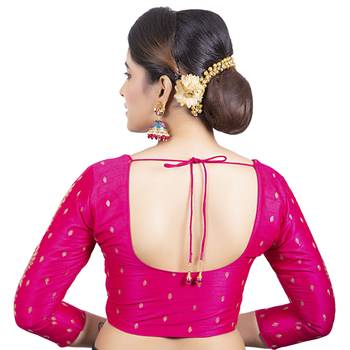 Rani Silk Georgette Embroidered 3/4 Sleeves Readymade Blouse 2