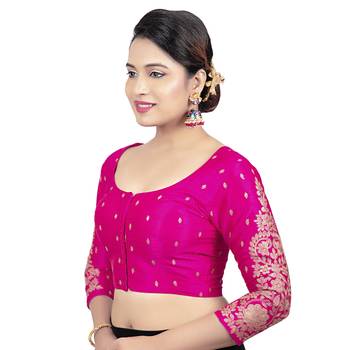 Rani Silk Georgette Embroidered 3/4 Sleeves Readymade Blouse 3