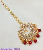 Multicolor agate maang-tikka