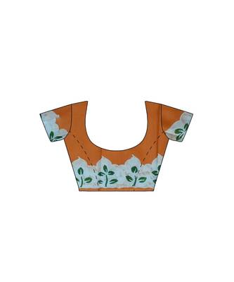 hand batik mulberry silk mark saree and blouse piece with silk mark 2