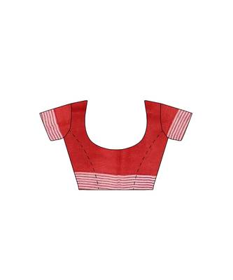 hand block mulberry silk mark saree and blouse piece with silk mark 2