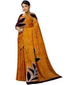 hand batik mulberry silk mark saree and blouse piece with silk mark