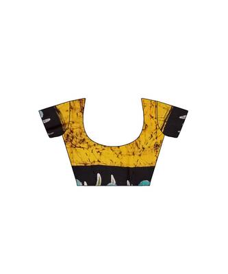 hand batik mulberry silk mark saree and blouse piece with silk mark 2