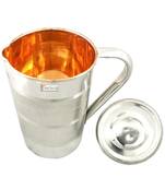 Steel Copper Water Jug Pitcher  Luxury Design  Capacity 1600 ML  Silver