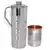 Steel Copper Jug Picher 900 ML with 1 Steel Copper Glass Tumbler 250 ML