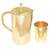 Pure Copper Jug Pitcher 1650 ML with 1 Copper Glass Tumbler 250 ML  Hammered Design  Set of 2 Pieces