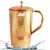 Pure Copper Jug Pitcher 1650 ML with 1 Copper Glass Tumbler 250 ML  Hammered Design  Set of 2 Pieces