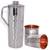 Steel Copper Jug Pitcher 900 ML with 2 Steel Copper Glass Tumbler 250 ML
