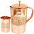 Pure Copper Jug Pitcher 1600 ML with 1 Copper Glass Tumbler 300 ML  Embossed Dessign  Set of 2 Pieces