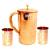 Pure Copper Jug Pitcher with Lid Luxury Design Capacity 2000 ML with 2 Pure Copper Glass Tumbler Capacity 300