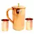 Pure Copper Jug Pitcher with Lid Luxury Design Capacity 2000 ML with 2 Pure Copper Glass Tumbler Capacity 300