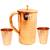 Pure Copper Jug Pitcher with Lid Luxury Design Capacity 2000 ML with 2 Pure Copper Glass Tumbler Capacity 350