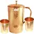 Pure Copper Hammered Jug Pitcher with Lid Capacity 1650 ML with 2 Pure Copper Hammered Glass Tumbler Capacity 250