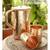 Pure Copper Hammered Jug Pitcher with Lid Capacity 1650 ML with 2 Pure Copper Hammered Glass Tumbler Capacity 250