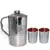 Steel Copper Jug Pitcher 1600 ML with 2 Steel Copper Glass Tumbler 250 ML