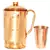 Pure Copper Jug Pitcher with Lid Luxury Design Capacity 1300 ML with 1 Pure Copper Glass Tumbler Capacity 450