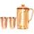 Pure Copper Jug Pitcher with Lid Luxury Design Capacity 1300 ML with 2 Pure Copper Glass Tumbler Capacity 450