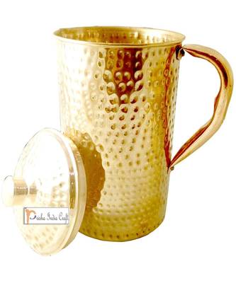 Pure Copper Jug Pitcher  New Improved Hammered Design  Capacity 1450 ML 1