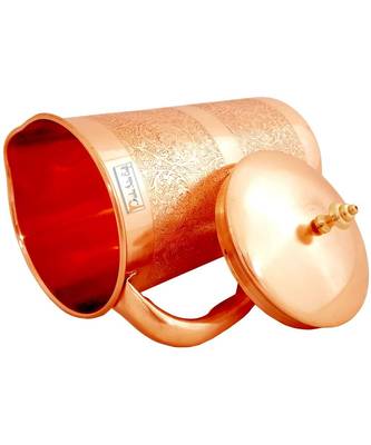 Embossed Design Pure Copper Water Jug Pitcher  Drinkware Set  1500 ML 2