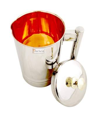 Steel Copper Jug Pitcher with Brass Knob  Capacity 1500 ML 1