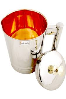 Steel Copper Jug Pitcher with Brass Knob  Capacity 1500 ML
