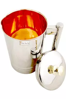 Steel Copper Jug Pitcher with Brass Knob  Capacity 1500 ML