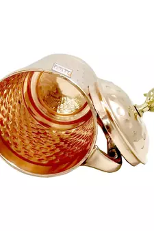 Pure Copper Jug Pitcher with Brass Knob  Glassware & Drinkware (2000Ml of Jug)