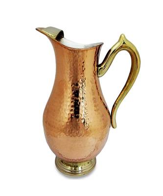 Copper Jug (Royal JUG 2000 ML / 67.63 oz) with One Glass Drinkware Set of Jug and Glass 2
