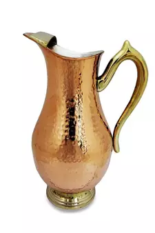 Copper Jug (Royal JUG 2000 ML / 67.63 oz) with One Glass Drinkware Set of Jug and Glass