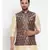 Men Teal Silk Printed Nehru Jacket