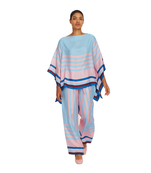 JSDC Women Stripped Printed Soft Silk Kaftan Coord Sets With Pant