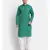 Men Green Cotton Printed Straight Kurta