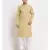Men Yellow Cotton Printed Straight Kurta