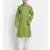 Men Green Cotton Printed Straight Kurta