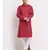 Men Pink Cotton Printed Straight Kurta