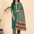 Patola Print & Mirror Work Straight Cotton Green Stitched Kurta Pant With Dupatta