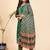 Patola Print & Mirror Work Straight Cotton Green Stitched Kurta Pant With Dupatta