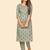 Printed & Sequence Straight Cotton Grey Stitched Kurta with Pant