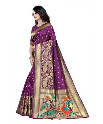 Banarasi Silk Saree with Blouse piece 2