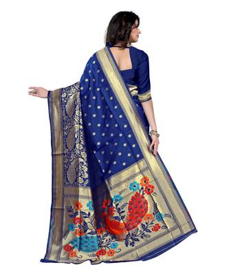 Banarasi Silk Saree with Blouse piece 3