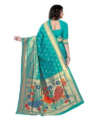 Banarasi Silk Saree with Blouse piece 3